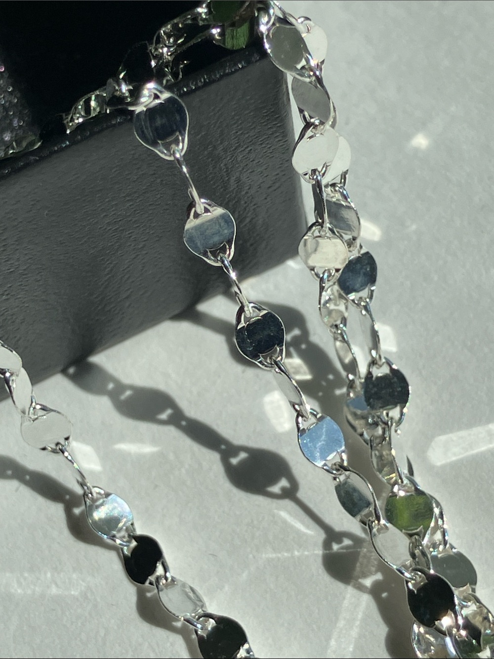 Solid Italy .925 Sterling Confetti Sparkle Margarita 68" New Necklace KA1772 NIB